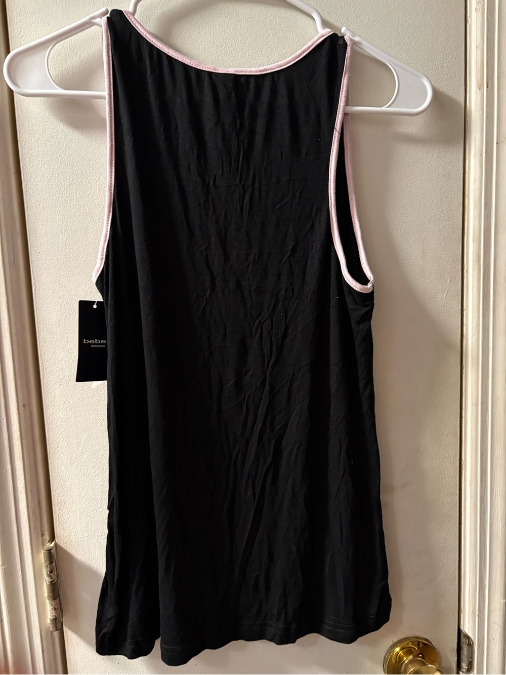 bebe Black Tank with Pink Trim and Logo size L - Picture 6 of 6